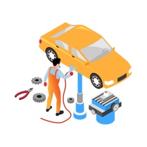 创意汽车保养场景画面合集元素一