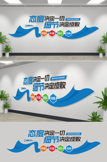 态度决定一切企业宣传标语文化墙设计