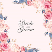 婚庆玫瑰花请柬背景素材