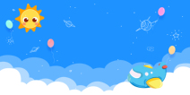 蓝色卡通天空太阳背景