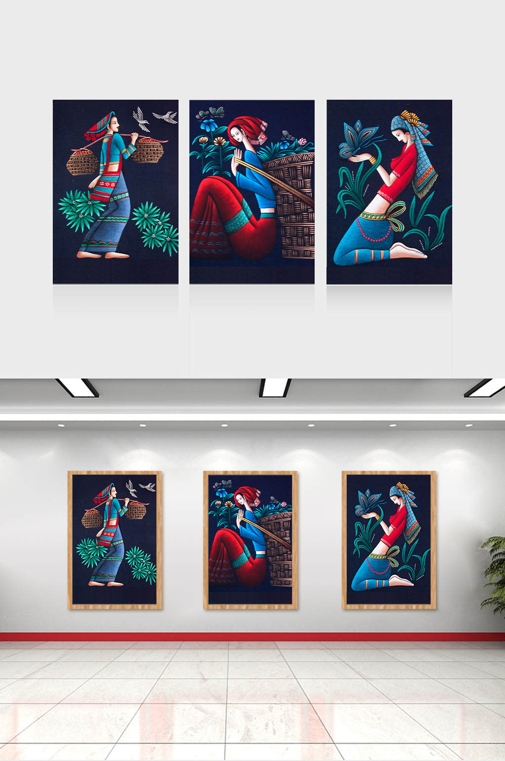 云南地方人物文化壁画图片