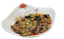 酱烧肉沫茄子饭