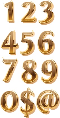 立体数字符号矢量素材