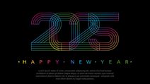 彩色线条针织的2025跨年字素材