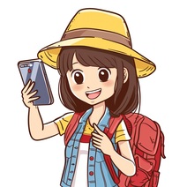 旅行出游自拍免抠元素