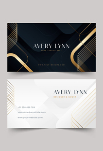 时尚曲线风格企业公司名片背景素材