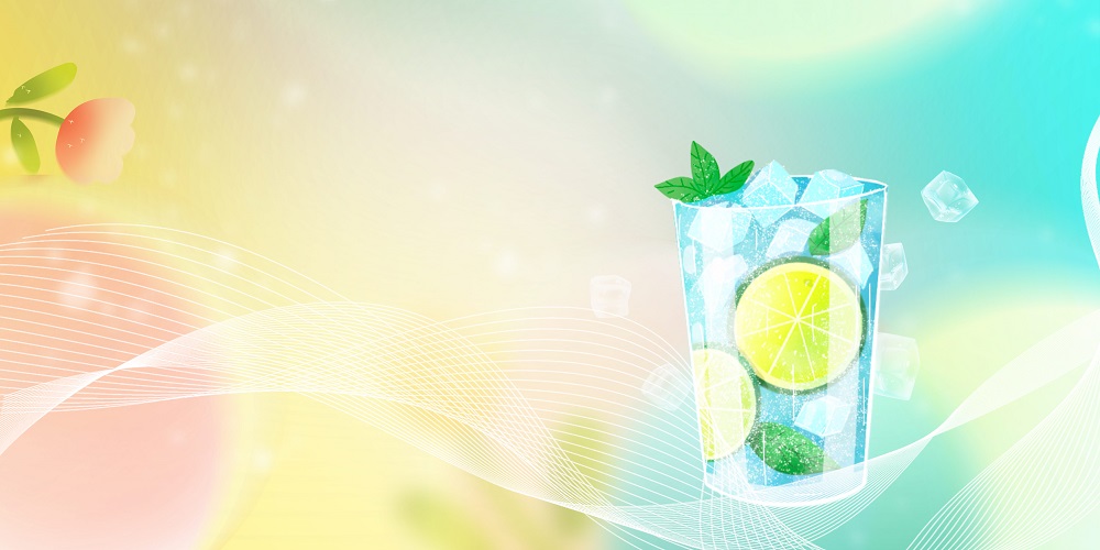 弥散风清爽冰饮合成背景