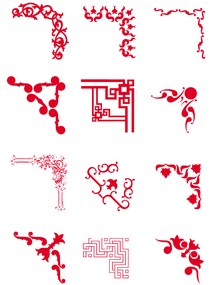 红色边框花纹中国风