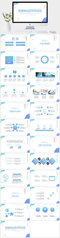 新媒体工作总结PPT模板