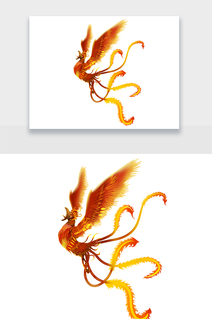 金黄凤凰展翅图形png