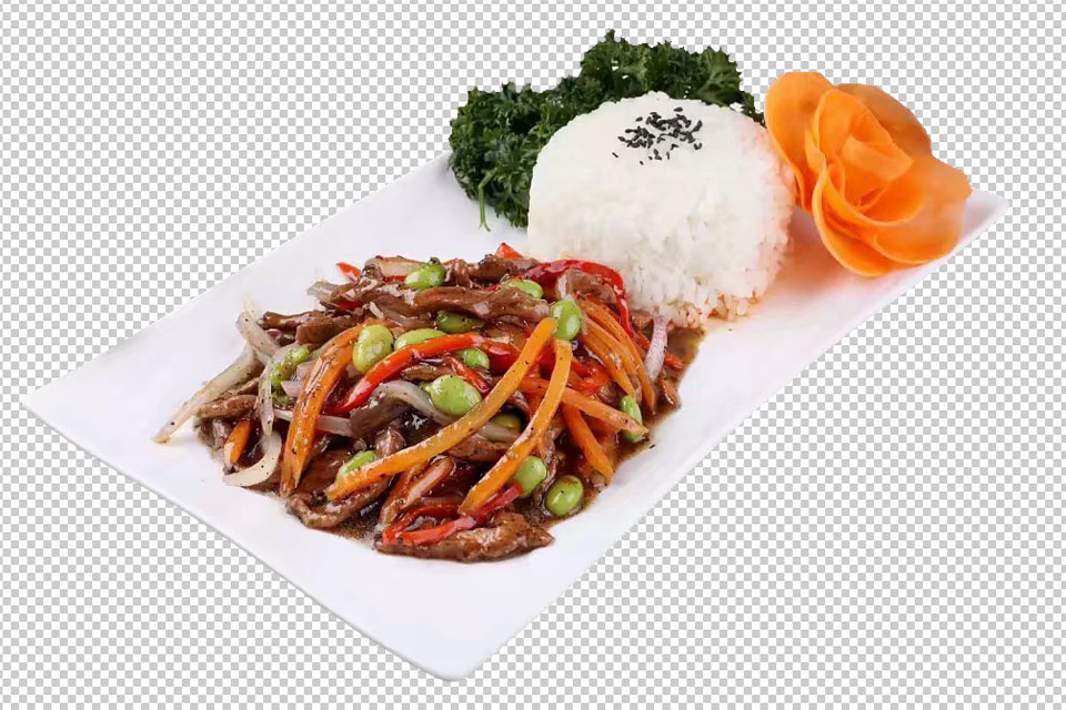 黑辣牛柳饭图片