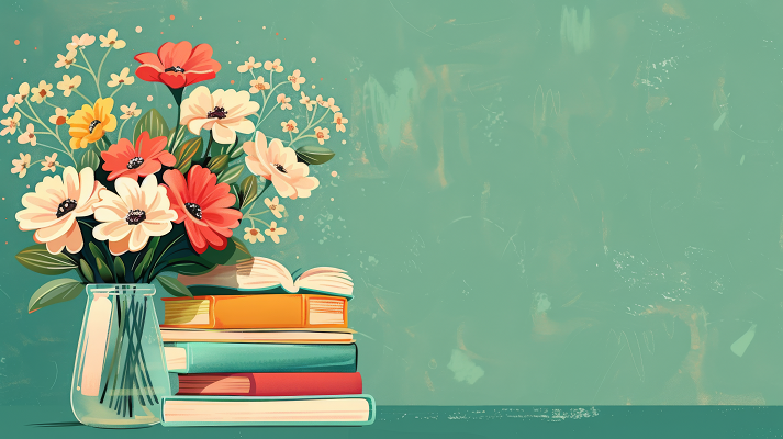 简约教师节花束背景