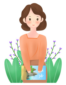 教师节是手绘卡通语文老师形象