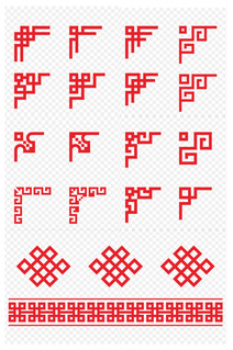 多款复古老式中式花边框角边整理免扣元素