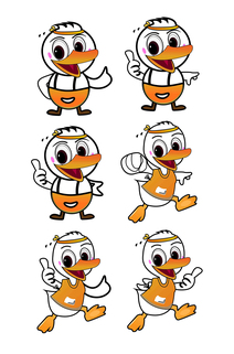 6款卡通鸭子矢量图片