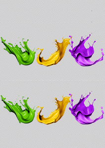 三款彩色油漆水墨