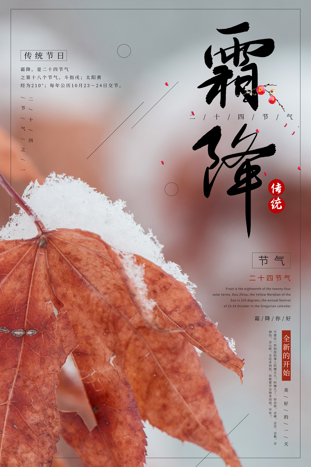 二十四节气之霜降节气海报