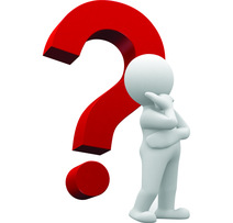 思考白色卡通小人红色问号