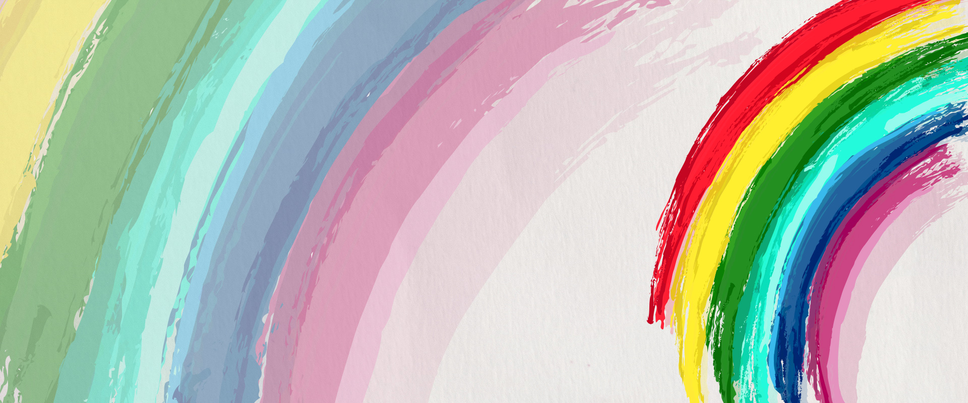 卡通七彩彩虹背景banner