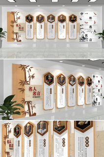 名人名言图书室班级教室校园文化墙校园名人墙