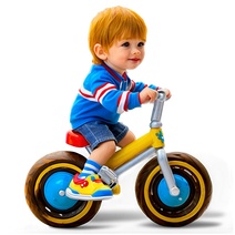 卡通小孩骑自行车