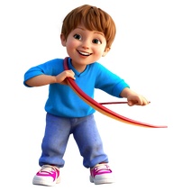 卡通小孩与吊索拍摄