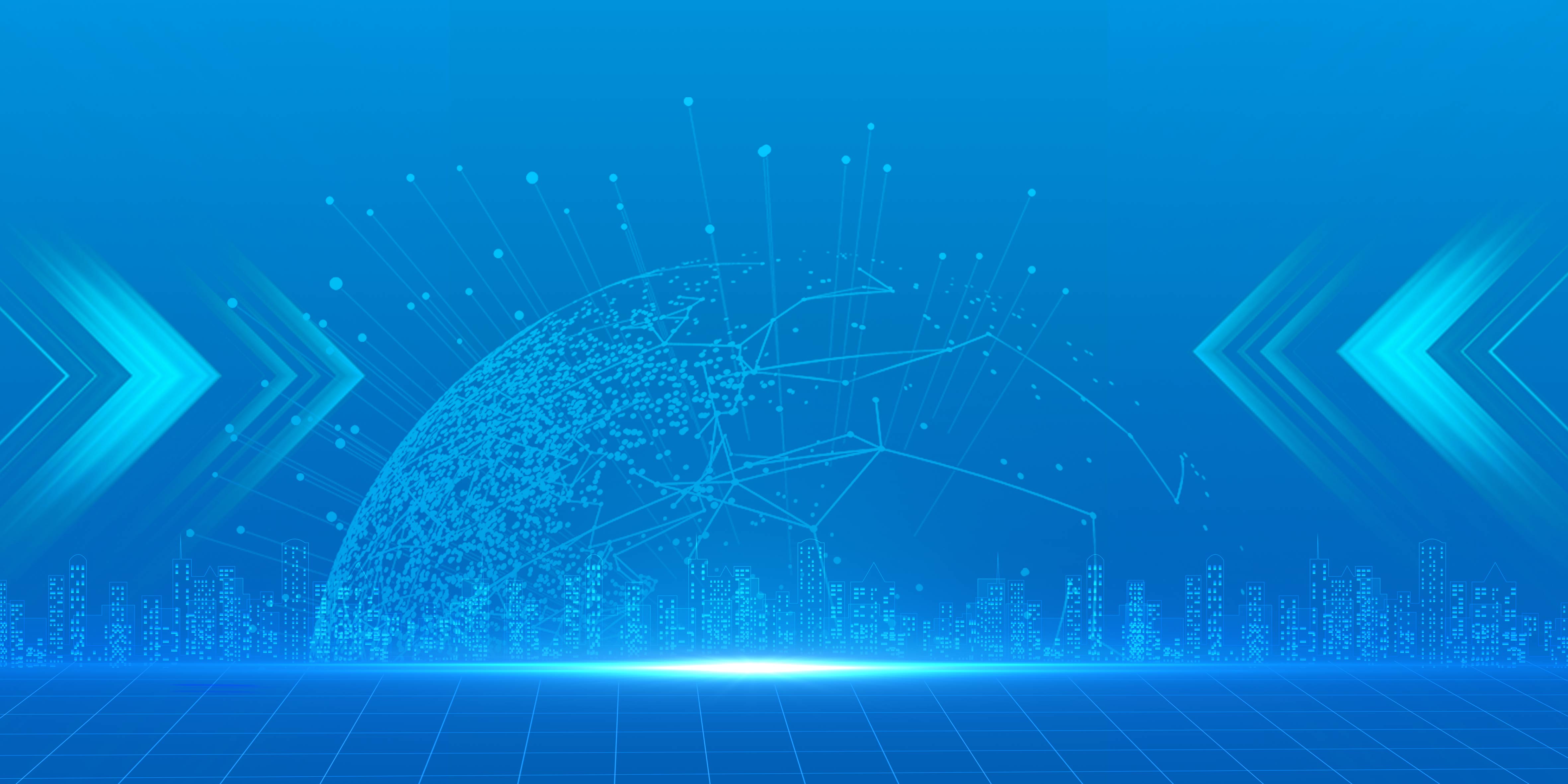 科技城市展板IT企业年会背景