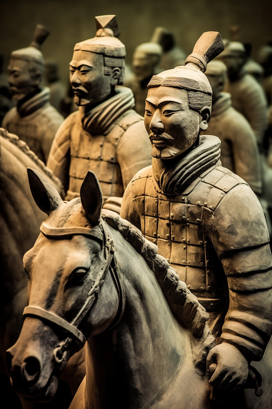 AI数字艺术兵马俑国内城市西安景点摄影图