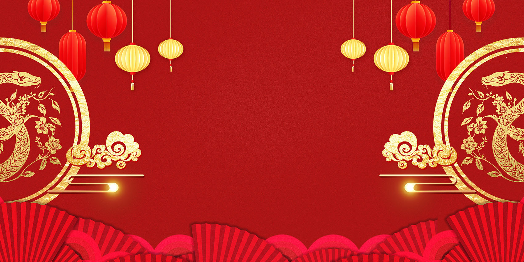 2025蛇年蛇纹灯笼红色背景