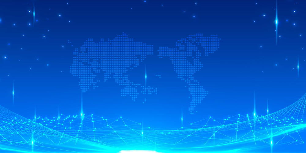 商务简约蓝色科技感合成背景