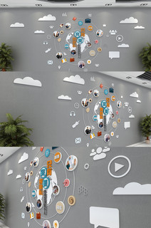 原创企业文化墙展厅照片墙