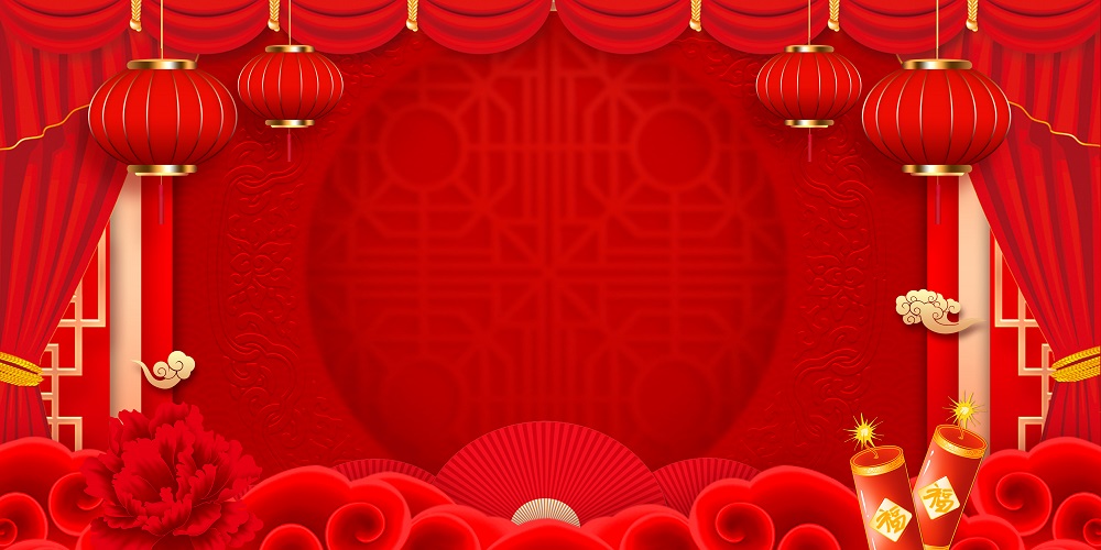 红色喜庆2025蛇年春节通用背景
