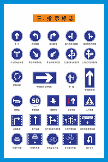 驾校交通安全指示标志展板图片