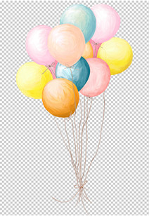 手绘彩色气球