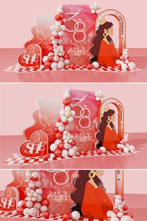 创意清新浪漫三八妇女节美陈