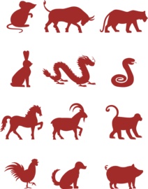 传统图案十二生肖剪影素材