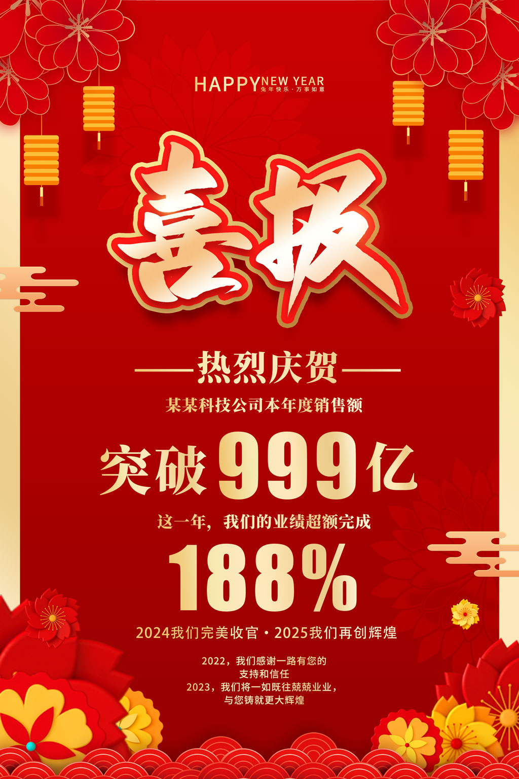 新年喜报海报设计