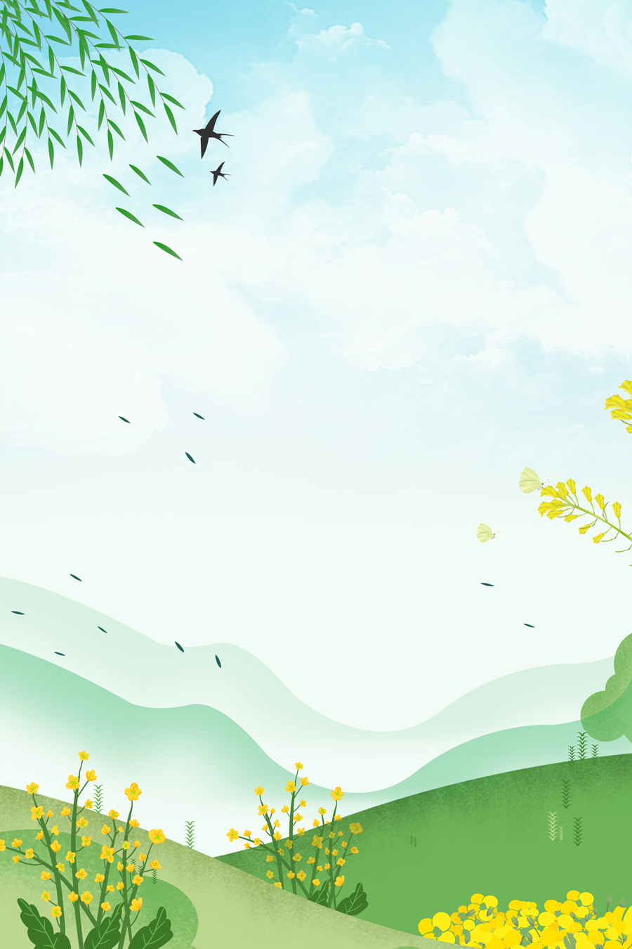 简约春天海报背景设计