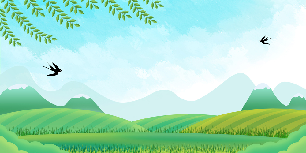 春天田野柳条燕子立春春分背景