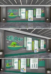 绿色碳中和碳达峰科普低碳环保企业文化墙