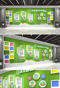 绿色碳中和碳达峰科普低碳环保企业文化墙