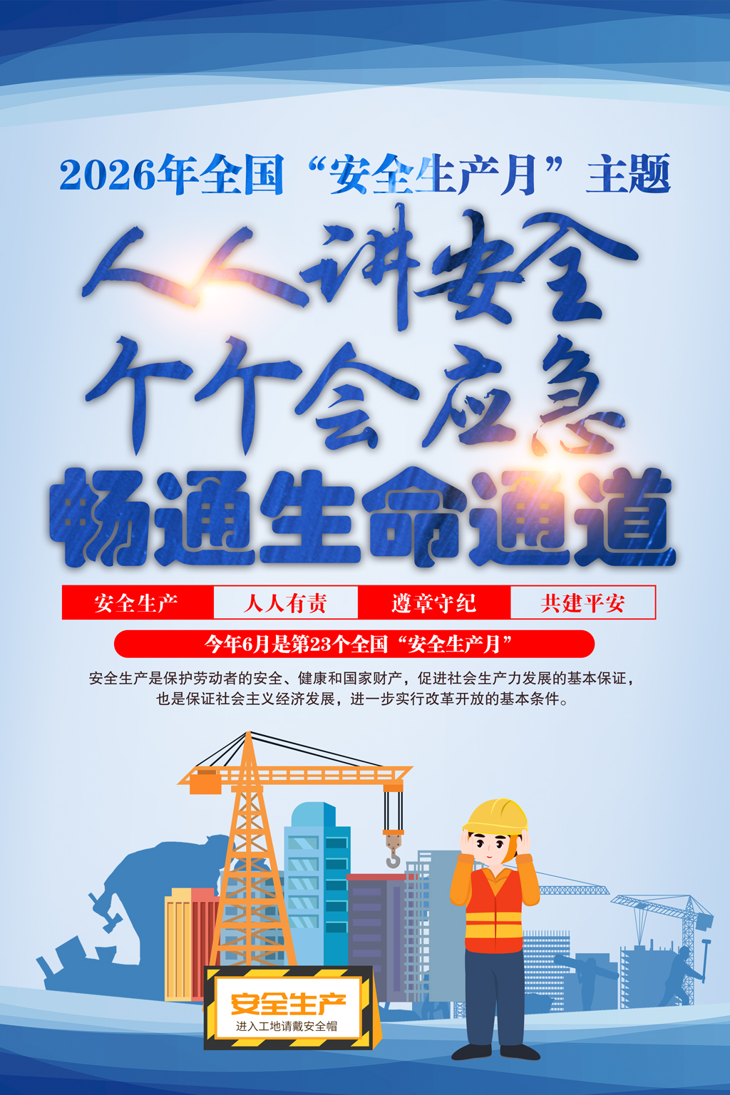 全国安全生产月安全生产宣传知识展板挂画