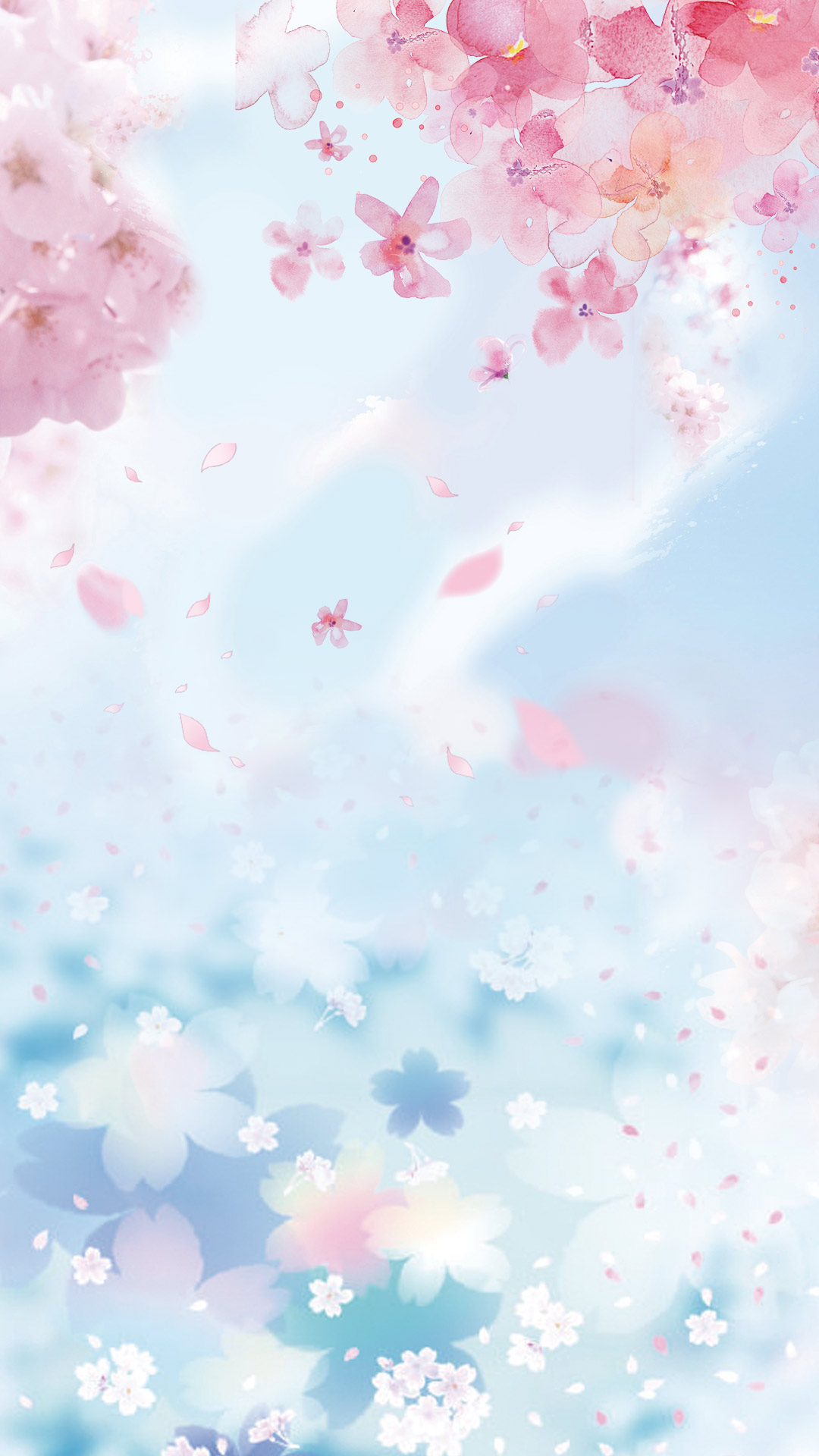 蓝色小清新桃花节PS源文件H5背景素材