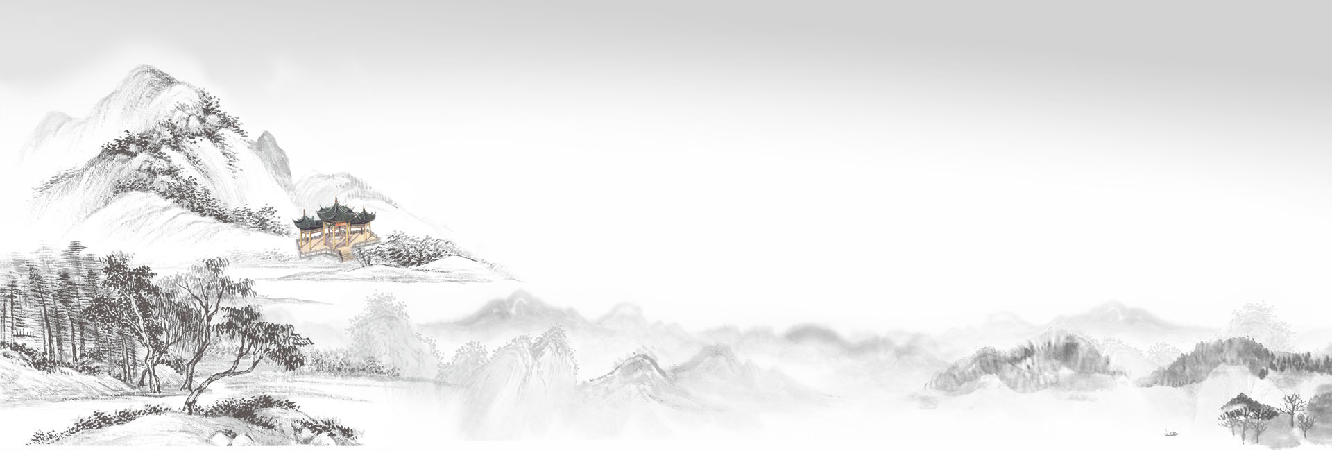 中国古风山水寺庙背景图