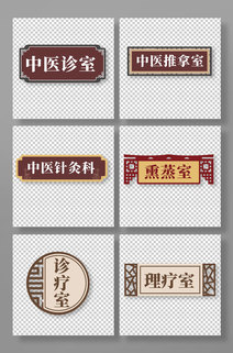古风中式中医院导视门牌