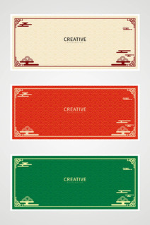 三色复古中国风喜庆祥云底纹纹理背景