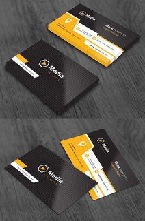 企业撞色名片模板