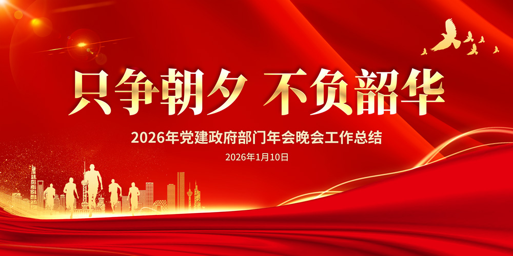 大气红色新年工作总结年会党政党课晚会舞台背景