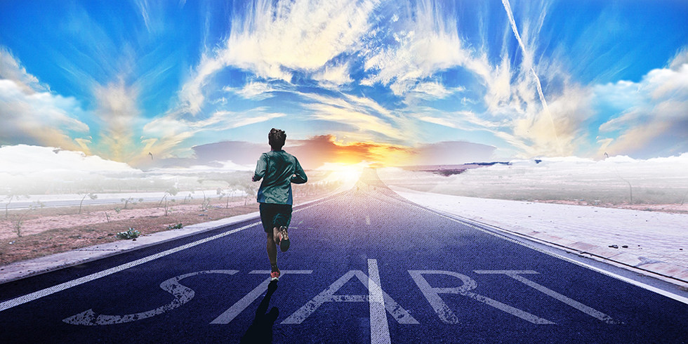 企业文化公路奔跑冲刺商务背景