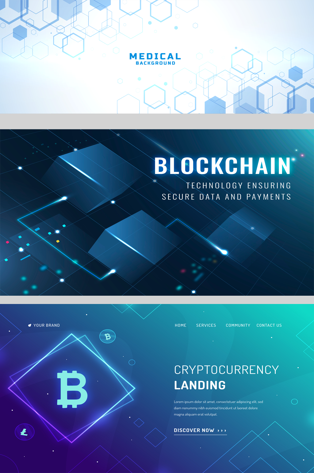 蓝色科技IT互联网货币BANNER图背景